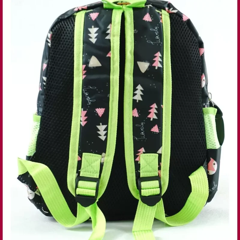 Gyerektáska kisállatos mintával, poliészter, fekete olasznoitaska-hu 3